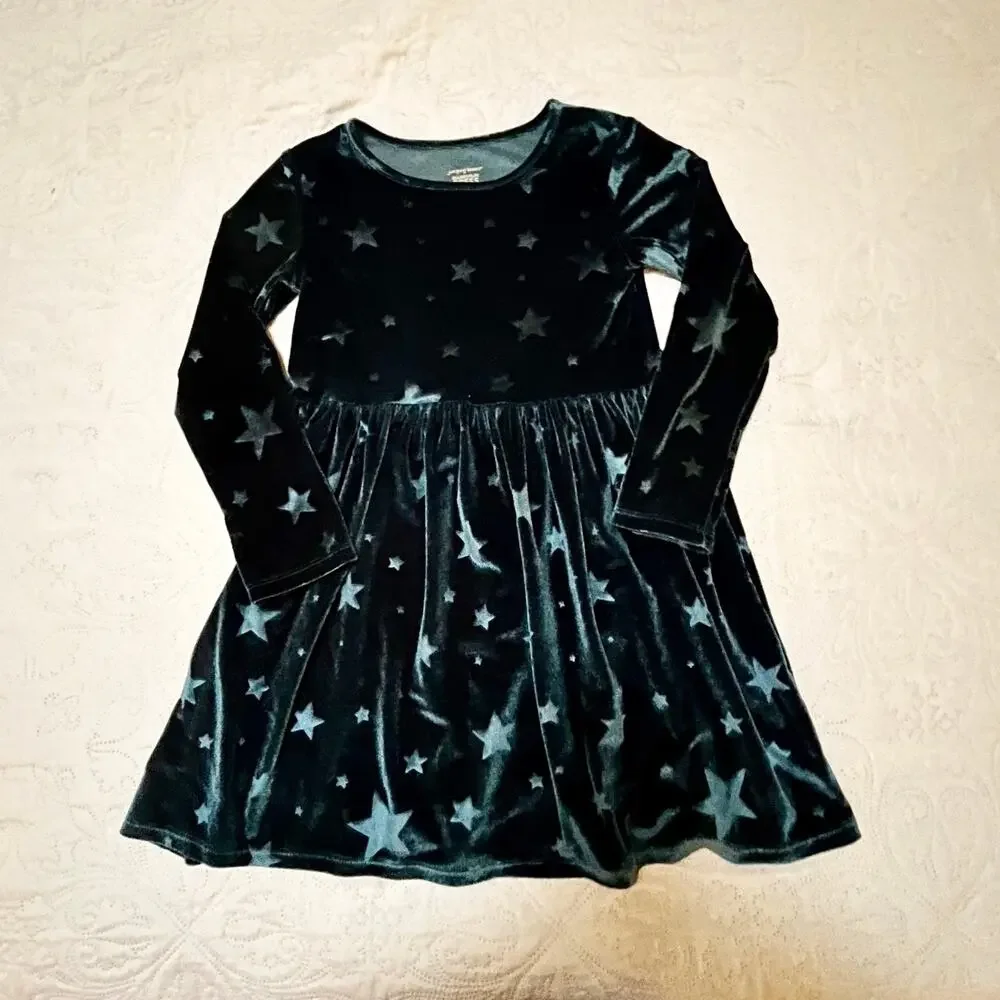 Jumping Beans Embossed Velour Skater Dress Size 5T